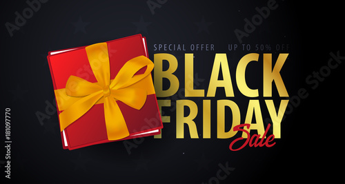 Black Friday Sale poster or Flyer. Discount background for the online store, shop, promotional leaflet, poster, banner. Vector illustration.
