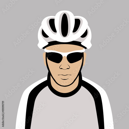 bicyclist head vector illustration flat style front
