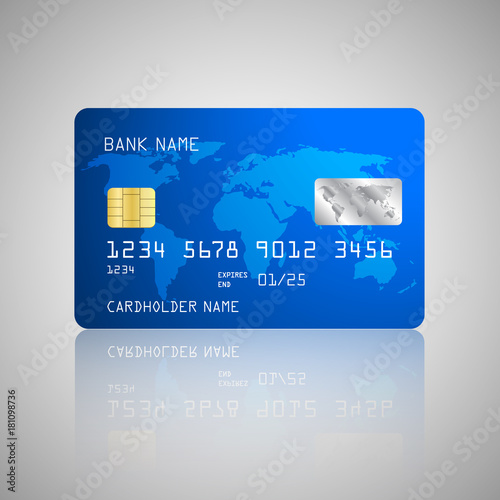 Realistic detailed credit card