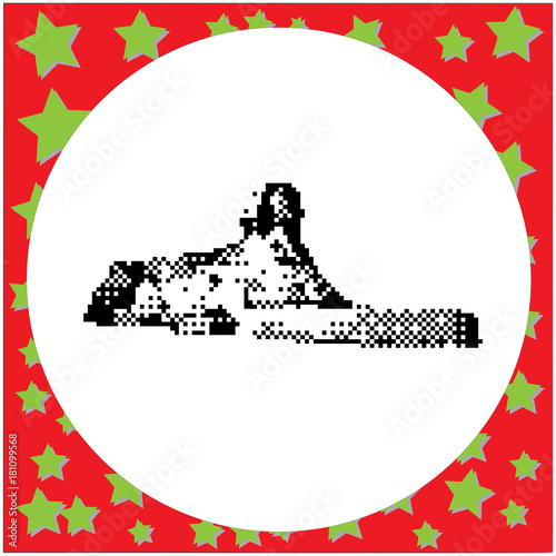 The Great Sphinx in Giza, Egypt vector illustration isolated on round white background with stars