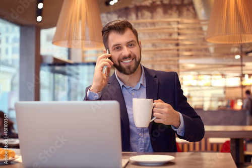 Handsome marketing manager ...
