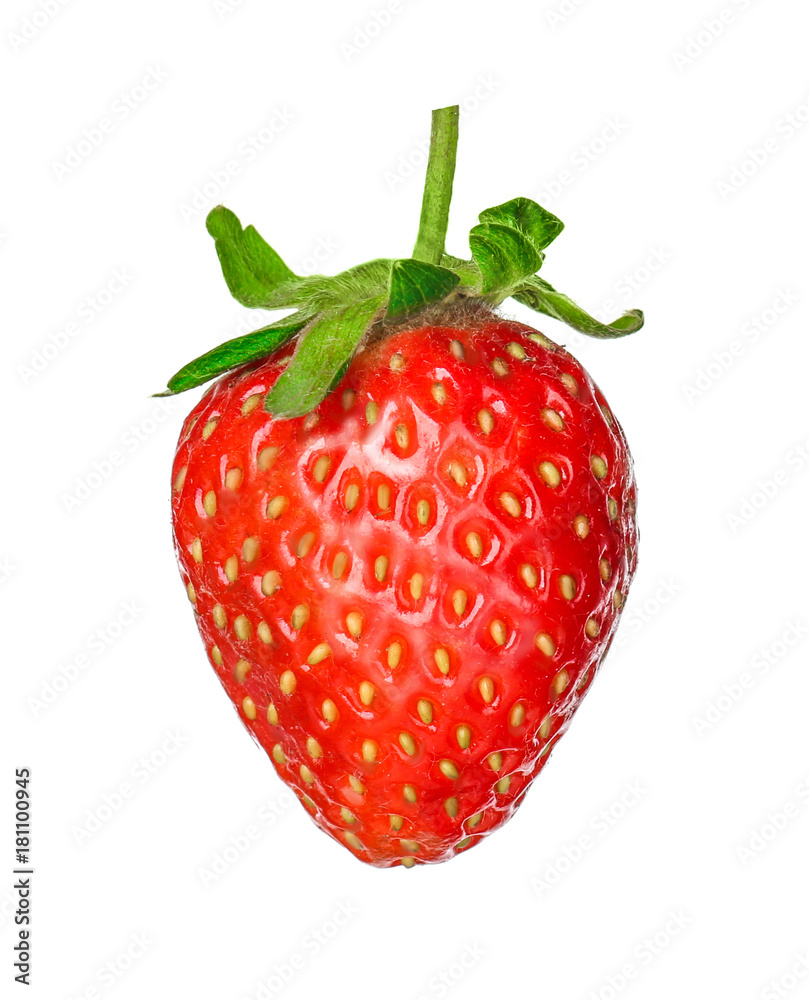 Fresh ripe strawberry, isolated on white