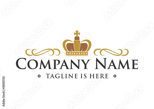 Gold Classic Crown Logo Design