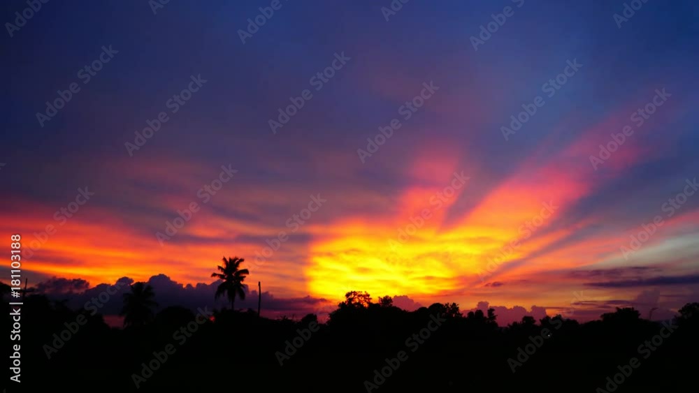 Time lapse sunrise, colorful on the sky Time lapse sunrise, colorful on the sky