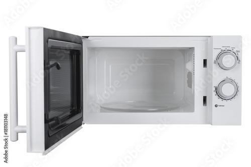 New white microwave oven isolated on white background