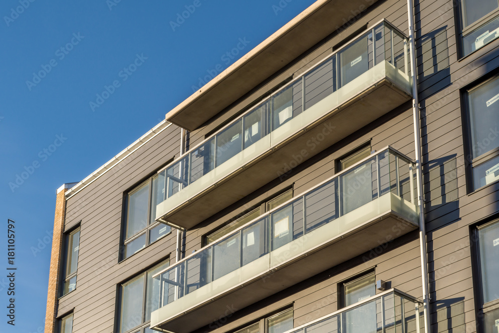 Modern Apartment Buildings Blue Sky Facade Luxury Home