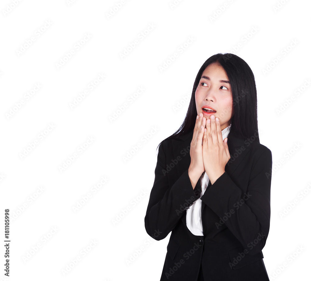 surprised business women in suit isolated on white background surprised business women in suit isolated on white background