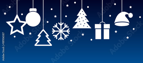 Weihnachts-Anhänger auf blauem Verlauf