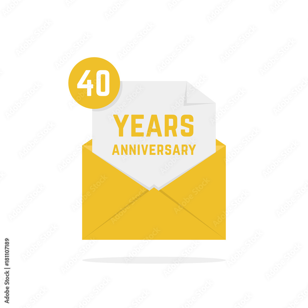 40 years anniversary icon in golden letter 40 years anniversary icon in golden letter