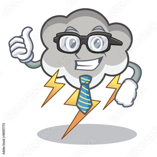 Businessman thunder cloud character cartoon