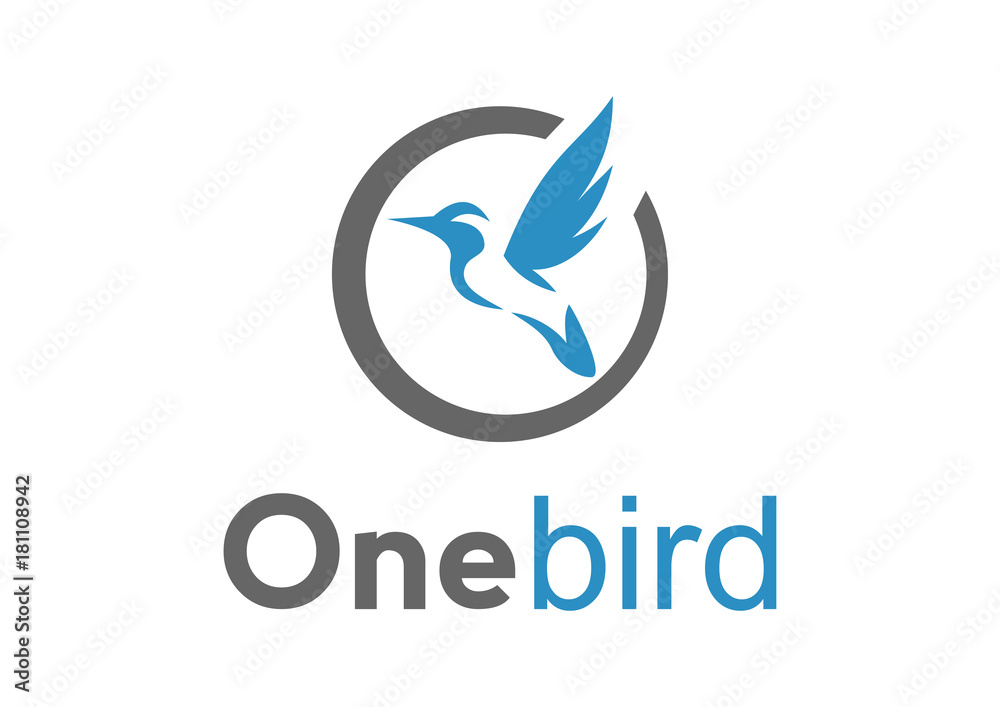 Fototapeta premium Circle One Fly Bird Abstract Logo Design