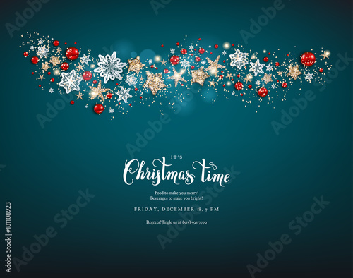 blue christmas card