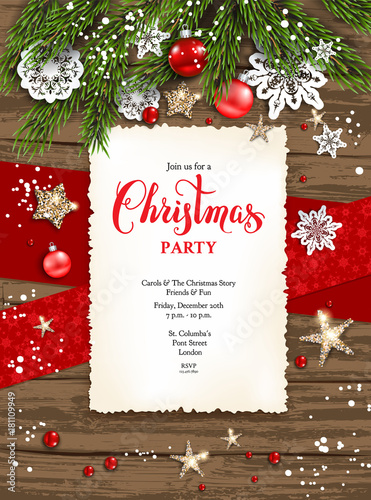 Holiday winter card frame invitation