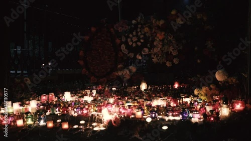 Burning candles on the day of the dead