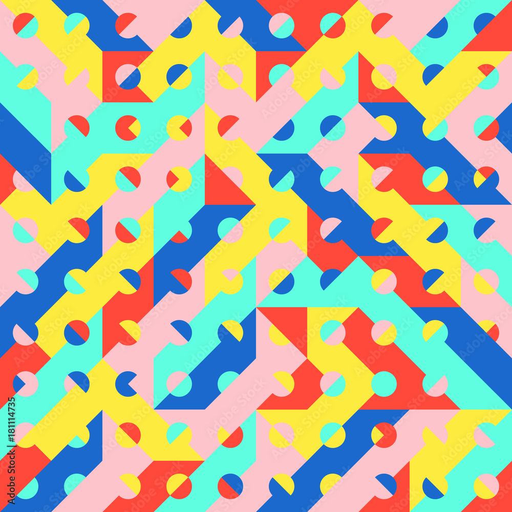 Fun Fashion Geometric Pop Art 1980 Style Pattern Fun Fashion Geometric Pop Art 1980 Style Pattern