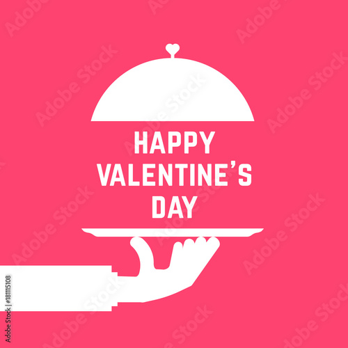 happy valentine day like serving hand