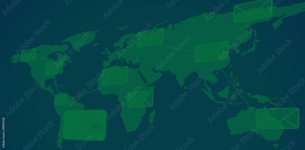 Obraz premium Map with emails