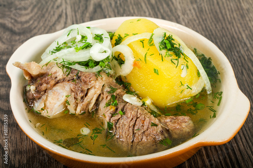 Caucasian meat soup - Hashlama photo