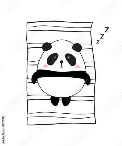 Fototapeta Naklejka Na Ścianę i Meble -  Cute Panda Bear Sleep