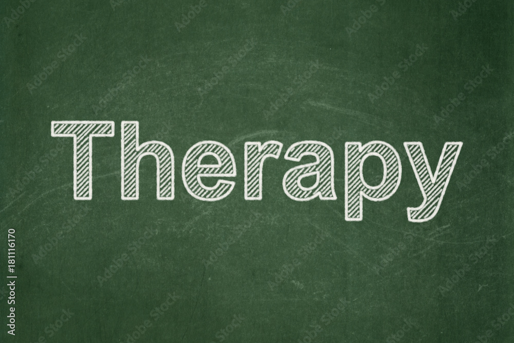Obraz premium Healthcare concept: text Therapy on Green chalkboard background