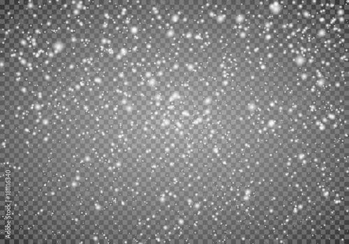 Fototapeta Falling snow on a transparent background