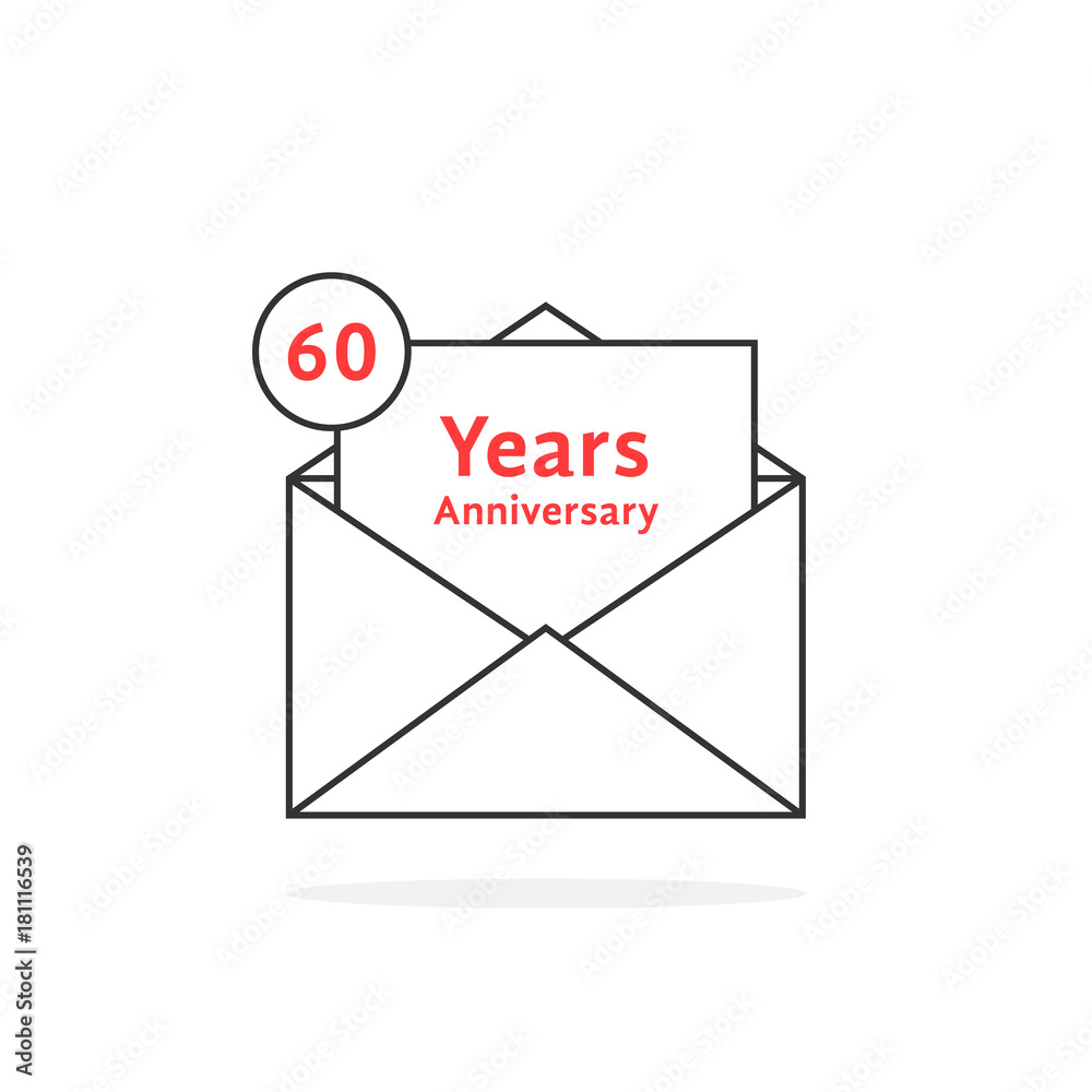 thin line 60 years anniversary logo like open letter thin line 60 years anniversary logo like open letter