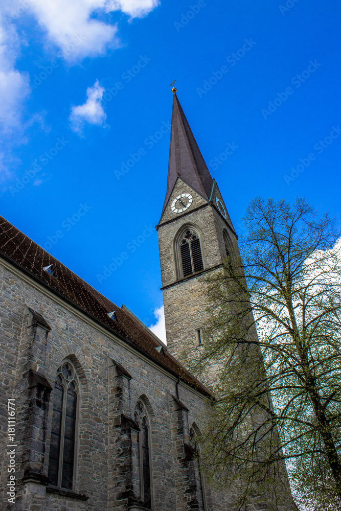 beautiful stone churche in Schwarzach in Vorarlberg, Austria