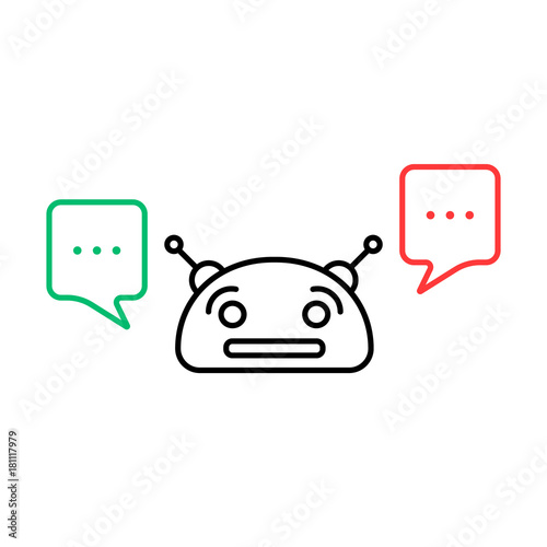thin line chatbot with chatter box