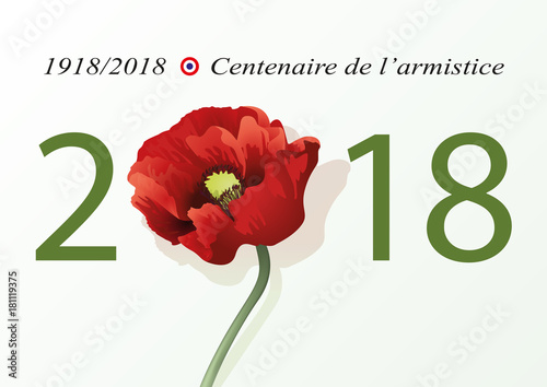 2018 - guerre mondiale - 14-18 - centenaire -armistice - commémoration - carte de vœux - coquelicot