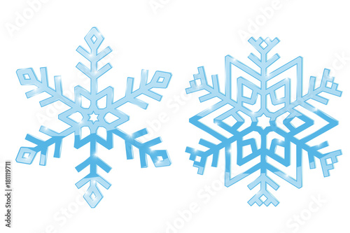 Snowflakes. Blue symbol isolated on white background