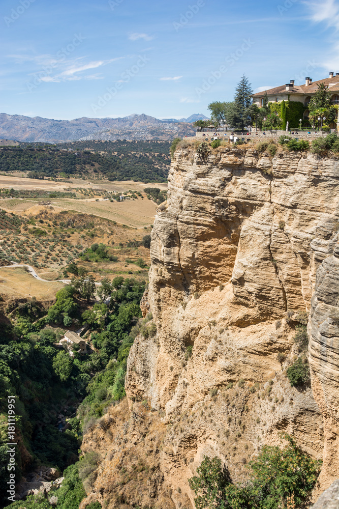 View on the rocks of the city of Ronda