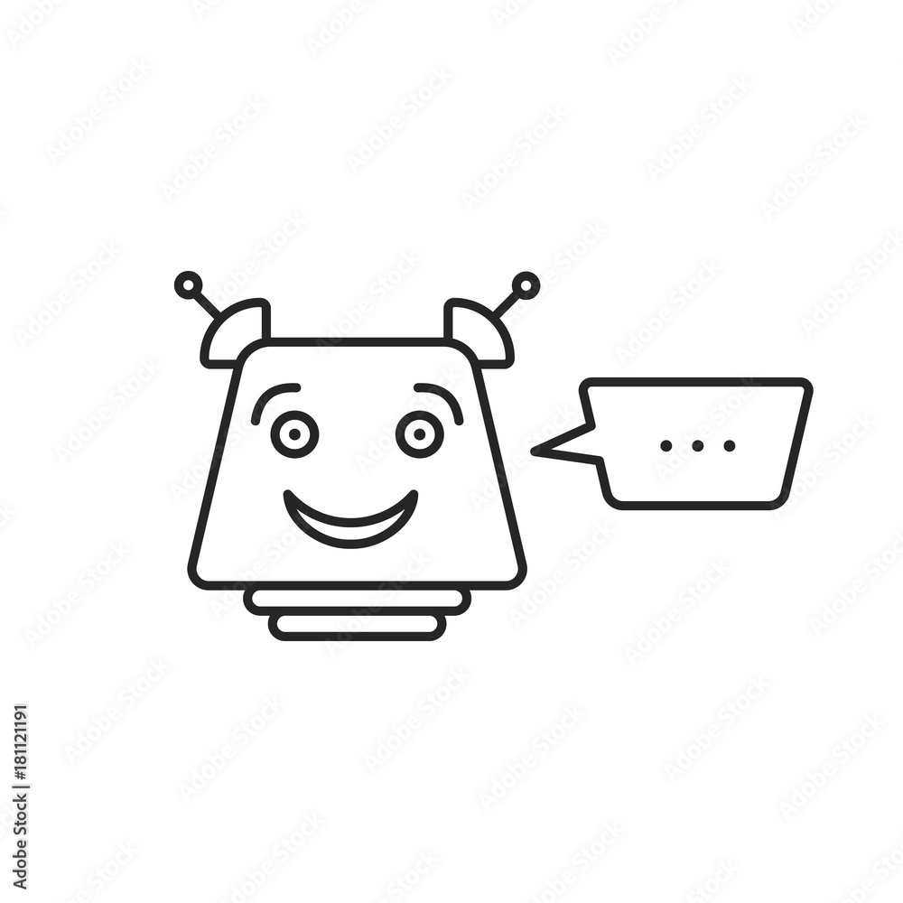 Fototapeta premium black thin line chatbot icon