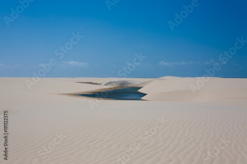 White sand dunes panorama from Lencois Maranhenses National Park  Brazil.