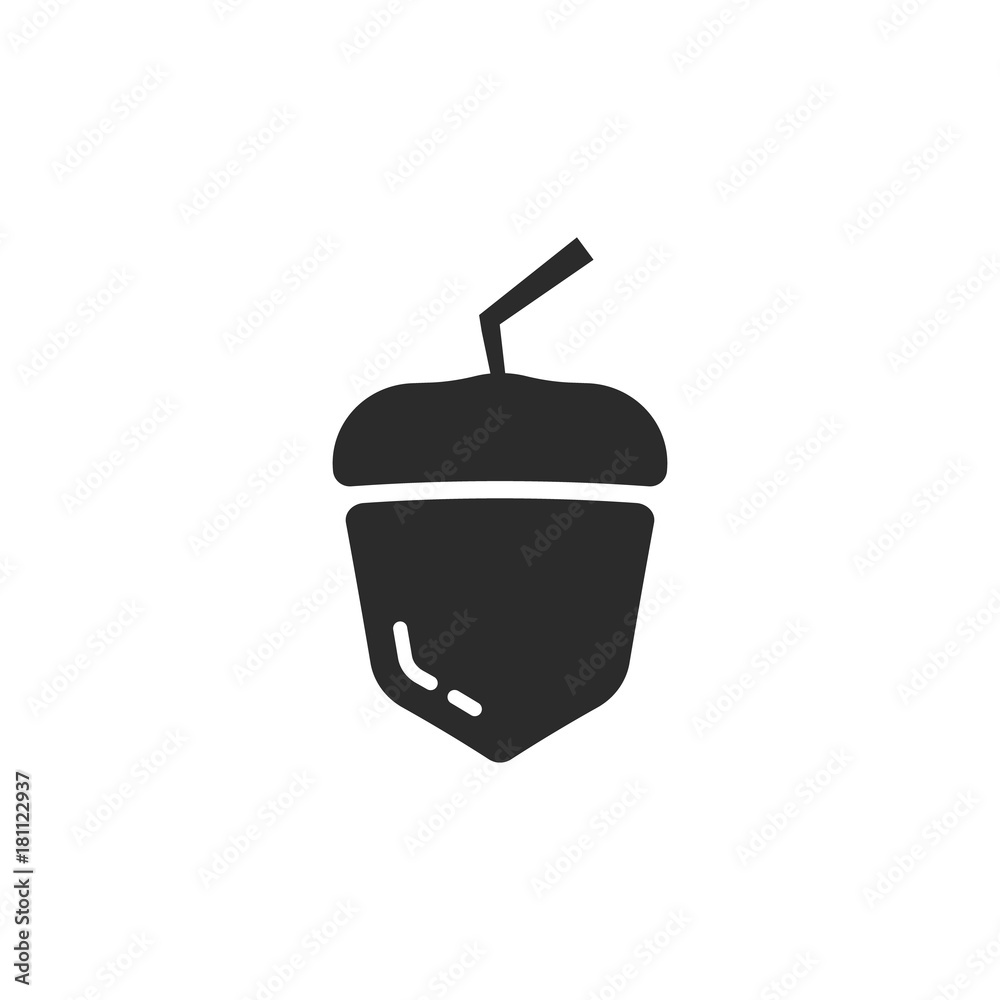 black simple acorn icon Stock Vector | Adobe Stock