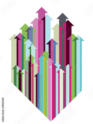 farbenfrohe Pfeilrichtung oben, illustration