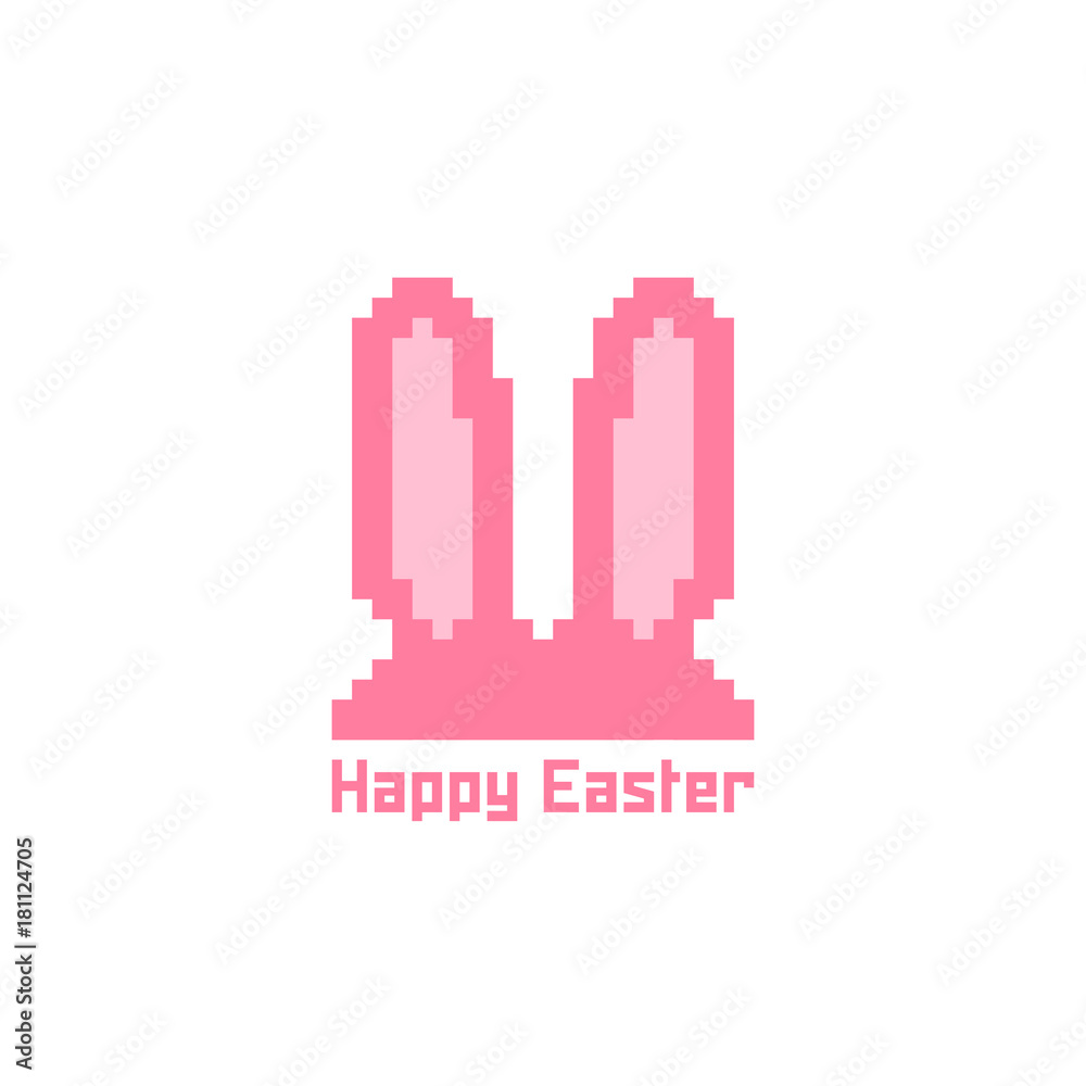 pixel art bunny ears logo