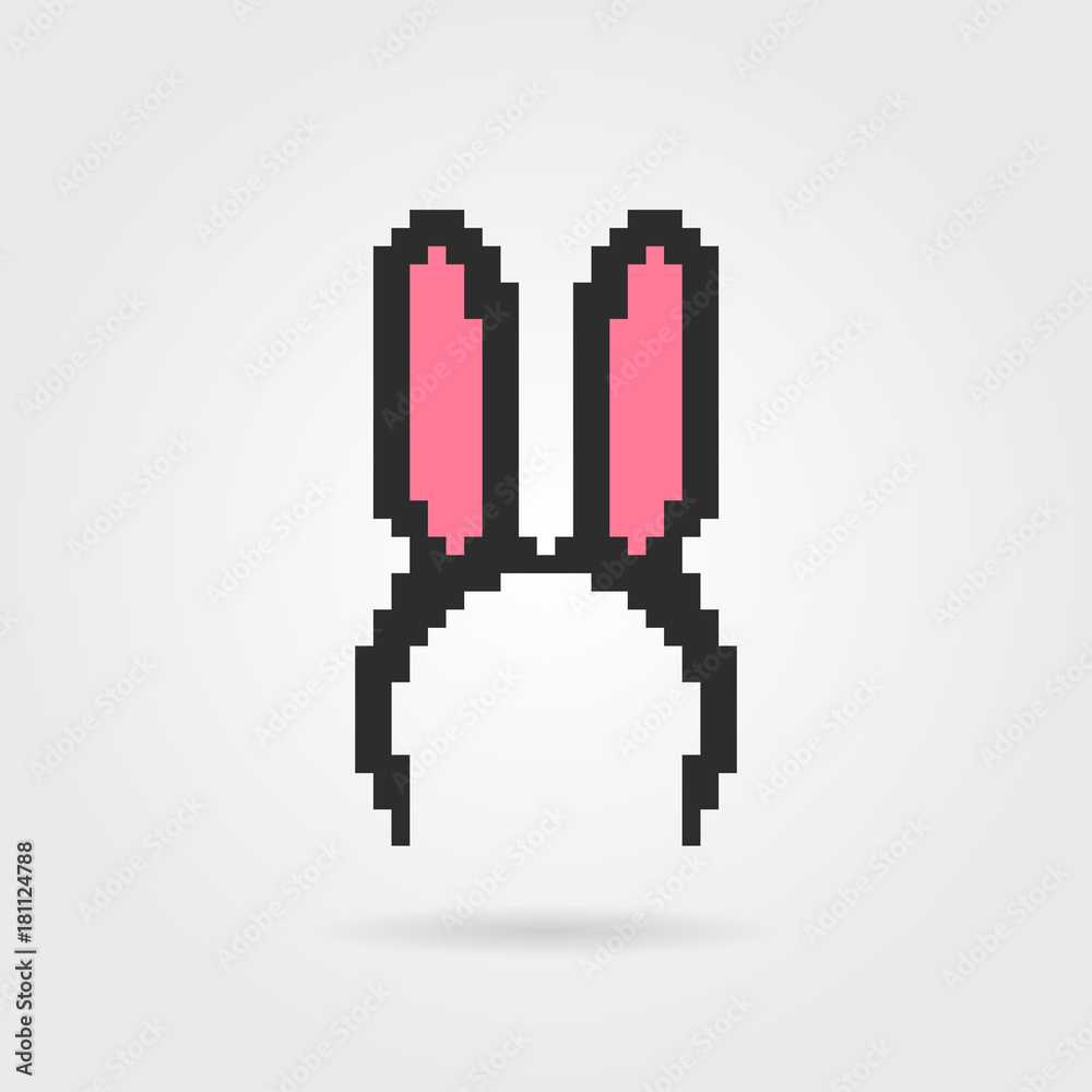 pixel black bunny ears band