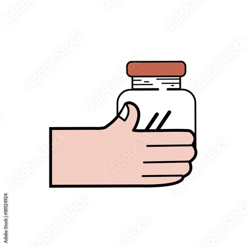 hand with crystal jar to save things