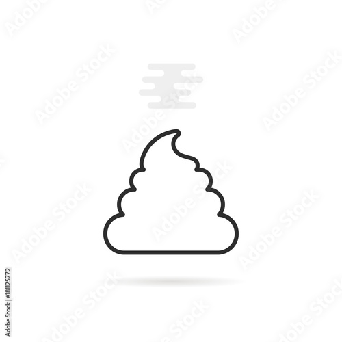 black thin line pile of shit icon
