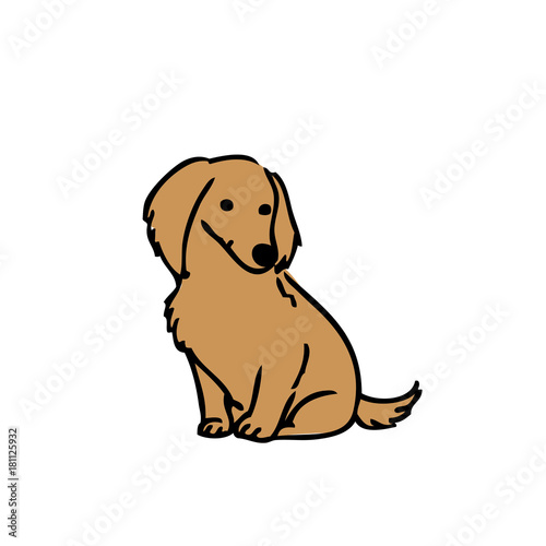 犬　イラスト　ダックスフンド
