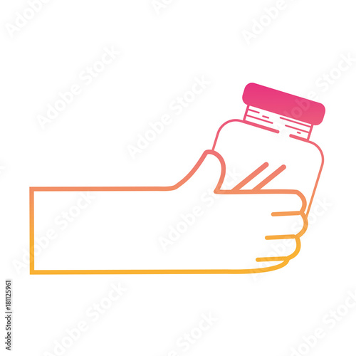 silhouette hand with crystal jar to save things