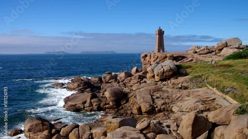 Leuchtturm Phare de Ploumanach in der Bretagne in Frankreich