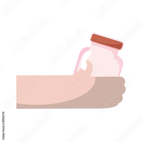 hand with crystal jar to save things