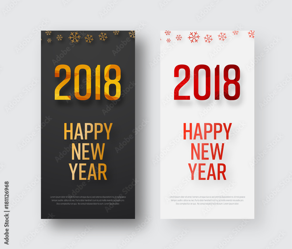 Template of vertical banners Happy New Year 2018. Template of vertical banners Happy New Year 2018.