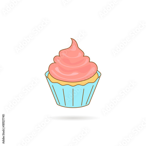 cupcake icon with pink cream