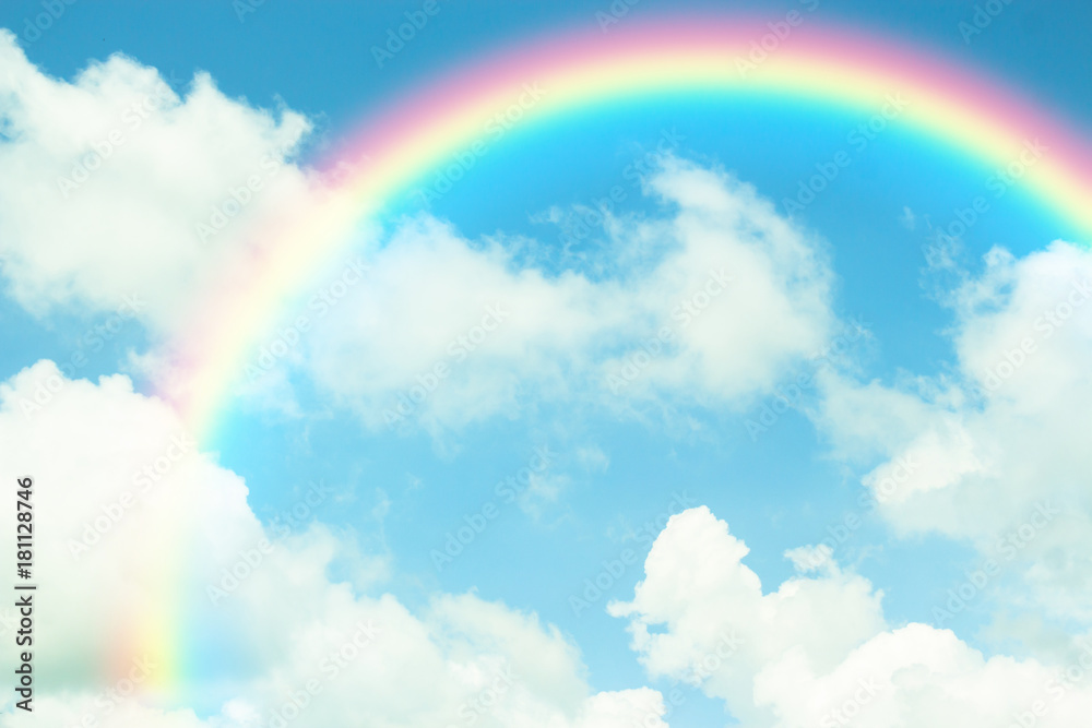 Rainbow in blue sky with Cloud. Rainbow in blue sky with Cloud.