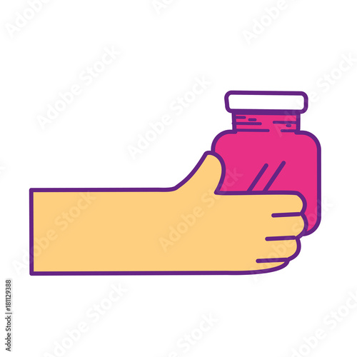 hand with crystal jar to save things
