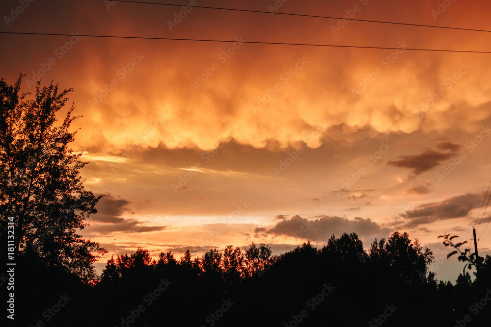 Bloody clouds. Red clouds sunset. Bloody clouds. Red clouds sunset.