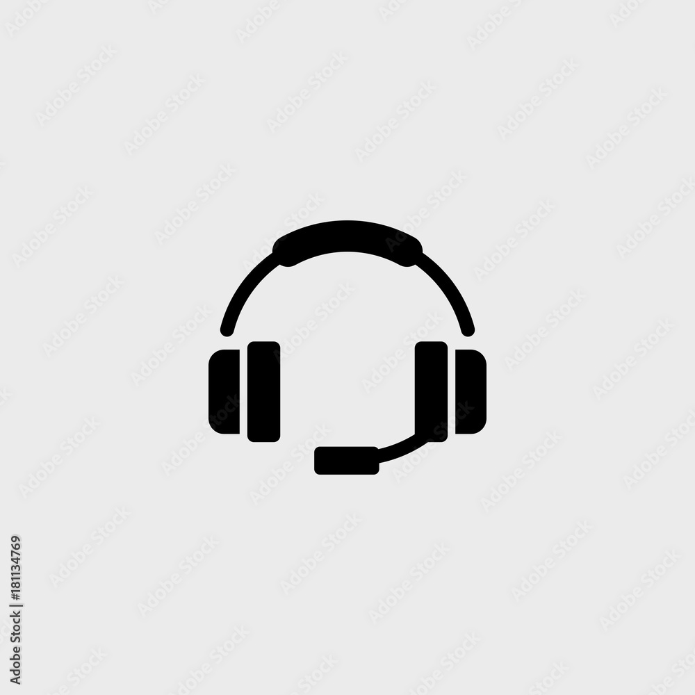 Headphones flat vector icon