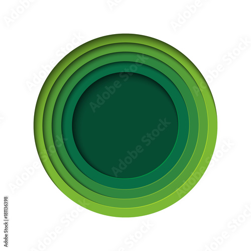 Green abstract background paper art style.Nature and eco concept design template.Vector illustration.